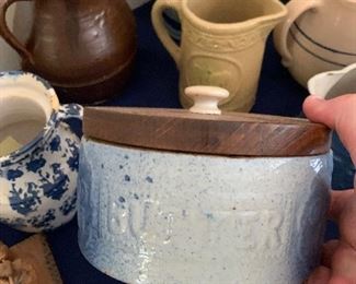 Salt glazed butter crock