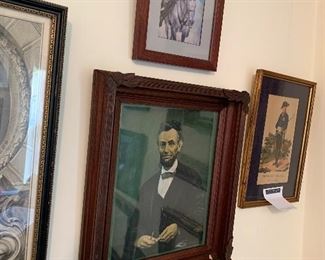 Abraham Lincoln in walnut frame