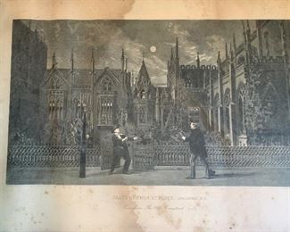 Grace Church at Night, Broadway, New York -picturing a duel, Gravure print, by Gebbie & Husson 