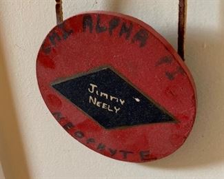 Chi Alpha Pi -neophyte, Jimmy Neely's fraternity at MTSU where he graduated in 1968