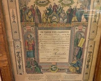 1835 Ohio printed birth certificate