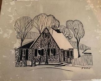 H. Walsh pen and ink