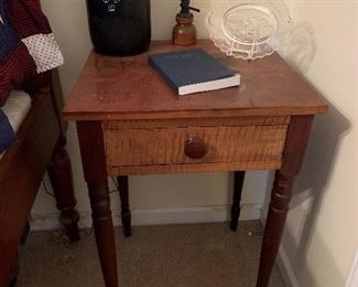 One drawer tiger maple work table
