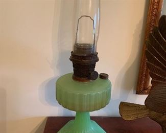 Jadeite Kerosene lamp