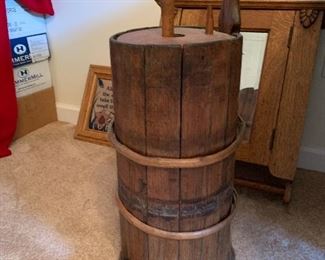 Wooden churn -unusual form