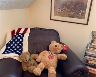 Oversized leather chair and ottoman -matching sofa too!