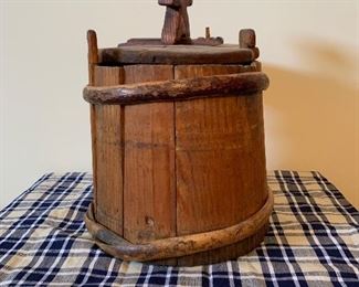 Very unusual bucket of firkin with unique lock mechanism