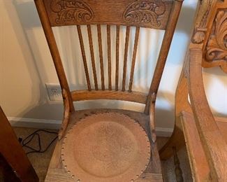 Victorian pressed back oak