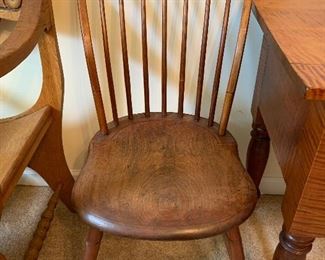 One of a pair of very old/antebellum straight back chairs