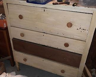 Partial-Painted dresser -needs restoration or re-painting