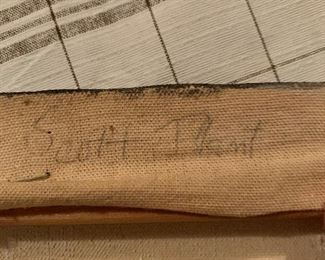 Scott Plant painting -black with fluorescent colors 