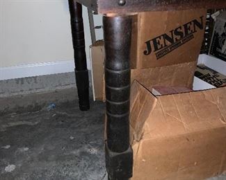 Leg of hand made farm table