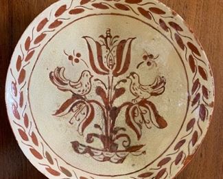 Loving Birds red ware bowl