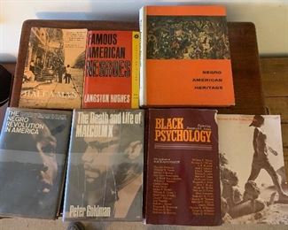 Black books including biography of Malcolm X