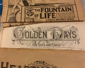 Antique newspapers and other ephemera