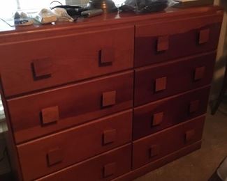 Dresser with wood sq knobs