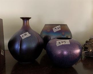 Purple Iridescent Vases