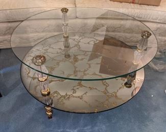 vintage glass coffee table