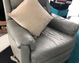 grey leather recliner BUY IT NOW $50