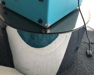 mirrored round side table 