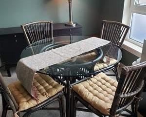 Ratan and Glass Dining Set