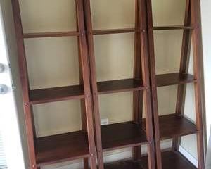 3 Wood Ladder Style Shelves