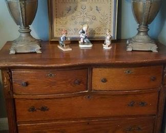 Antique oak chest & cross stitch