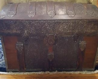 Antique camel back trunk