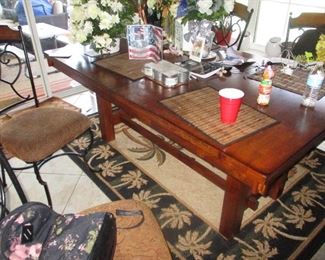 Sturdy dinning table  with iron chairs