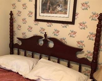 Lillian Russell cherry queen size bed with mattress set 
