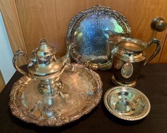 CLEARANCE !   $8.00 now, was $25.00......Silver-plate Coffee Server, Trays and more (M128) 