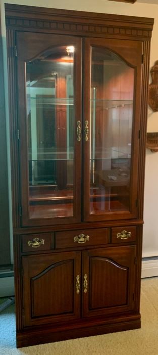 HALF OFF!  $50.00 now, was $150.00......China Curio Hutch with Glass Shelves and Lighting (M6)