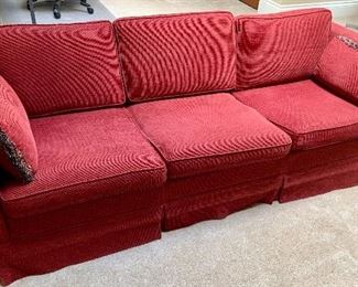 Burgundy Upholstered Sofa
84w x 34d x 29h. $100