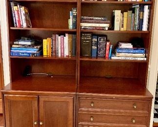 cherry units
Cabinet 1 has lower storage area & 1 shelf
Cabinet 2 has 2 file drawers
30w x 21d x 78 h $250 each 