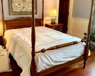 Cherrywood  Full Poster Bed Frame (57w) with Mattress Set  $325