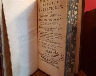 Antique books including Prones Reduits En Pratiques