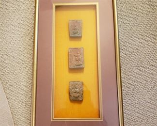 Framed Chinese Buddha tiles
