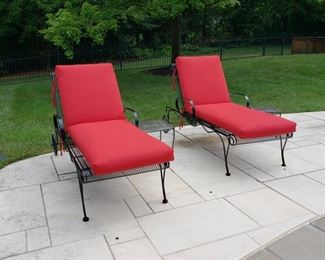 Pair of Woodard chaise lounges