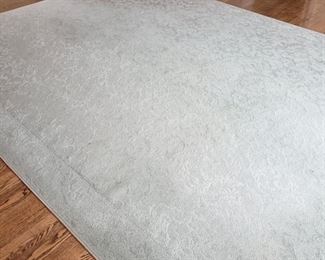 Celadon green room size rug, approx. 12 feet 6 inches by 8 feet 11 inches