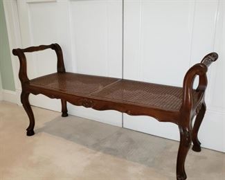 French bench, approx. 43" wide x 16" deep x 22" high at sides