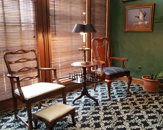 Armchairs and tables