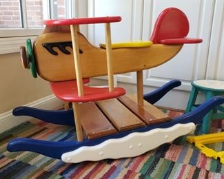 Wooden airplane rocker
