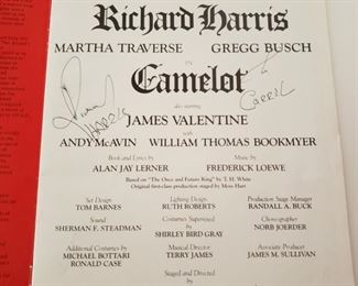 Camelot playbook autographed by Richard Harris