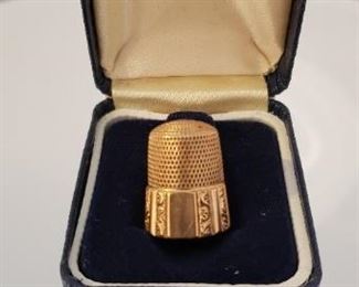 14k yellow gold thimble one of a collection of thimbles