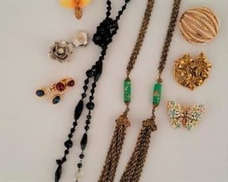 Miriam Haskell chain necklace and costume jewelry