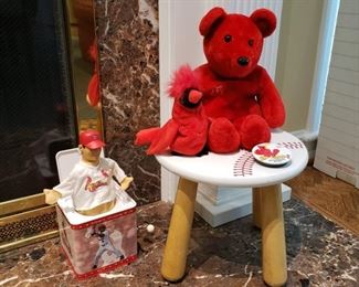 Cardinals bear, Albert Pujols pop up and baseball stool