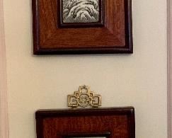 $95 each: 8 framed tiles ; each is 9.5" H x 6" W