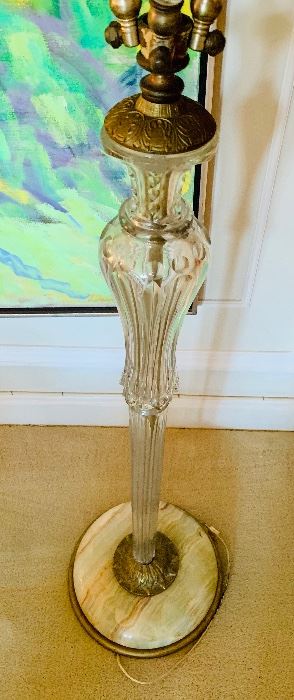 Detail: Murano glass floor lamp. 68"H. AS IS  