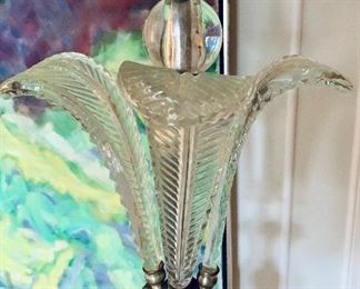 Detail: Murano glass floor lamp. 68"H. AS IS