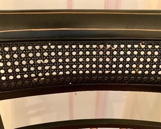 Detail: Black and gilt chair in regency style